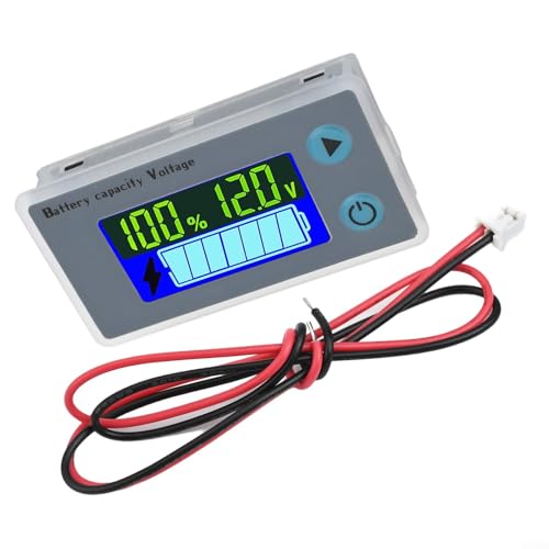 Batteriekapazitätstester mit externem Temperatursensor und Farb-LCD-Display für Autos, Wohnmobile, Boote und E-Bikes (12 V) von VRTYVEYBB