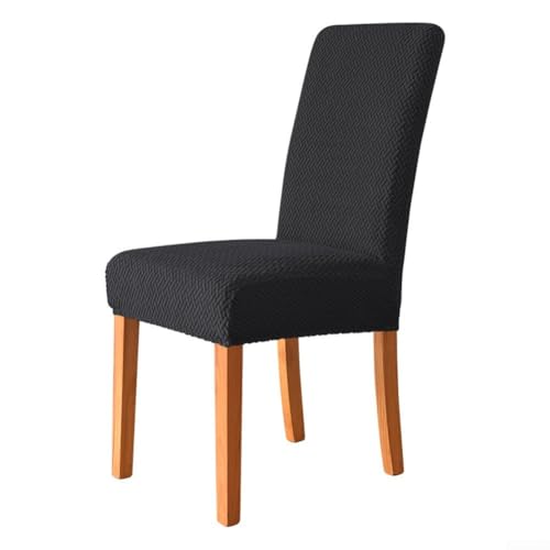 Bequemer und robuster Stuhlbezug in T-Form aus Jacquard-Stoff für Esszimmer (schwarz) von VRTYVEYBB