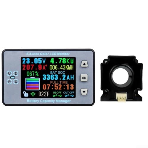 DC 120V 100A Wireless Battery Monitor with Voltage, Amp, SOC Restkapazität and External Relay Trigger Function von VRTYVEYBB