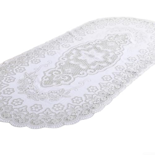 Dekorative Tischsets aus PVC, eleganter Tischläufer für verschiedene Arten von Tischen (Silber B) von VRTYVEYBB