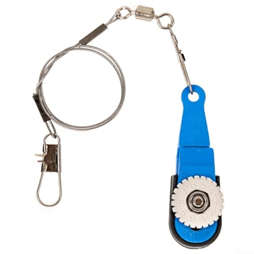 Downrigger Release Clips, kompatibel mit Drachen und flachen Leinen für Angelanwendungen (blau weiß klein mit Stahldraht) von VRTYVEYBB