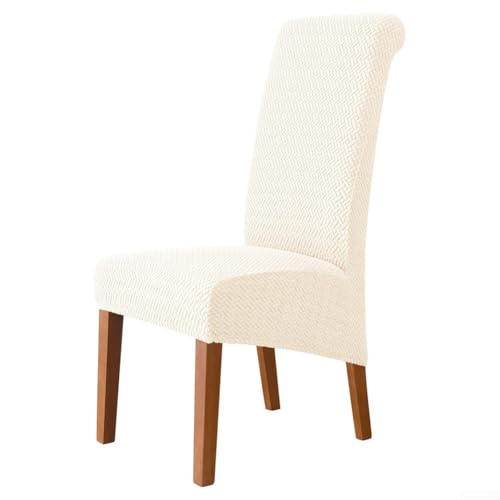 Eleganter Stretch-Stuhlbezug in T-förmigem Jacquard-Stoff für Esszimmer- und Hotelstühle (Beige) von VRTYVEYBB