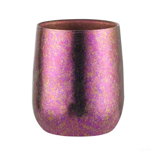 For Camping Essential Doppelwandiger Titan-Trinkbecher mit hervorragenden Wärmedämmungseigenschaften (Violett, 240 ml) von VRTYVEYBB