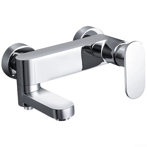 Funktionaler Badezimmer-Wasserhahn mit schwenkbarem Wannenauslauf und Handbrause (Chrom) von VRTYVEYBB