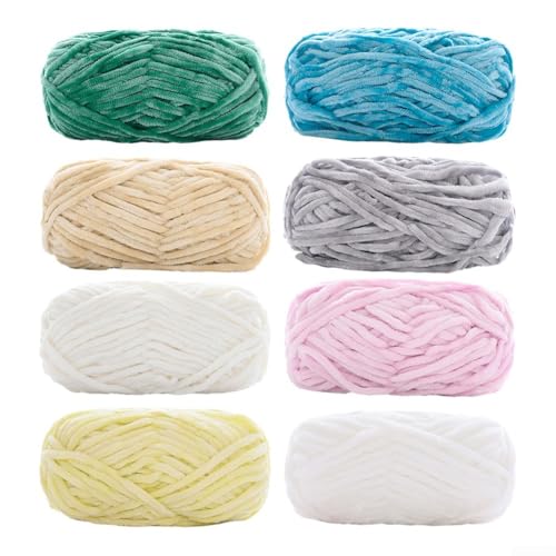 Gemütlichkeit erwartet Sie mit dickem Chenille-Samtgarn, ideale Wahl für Winter-Accessoires wie Schals und Handschuhe (05 Flachgrau) von VRTYVEYBB
