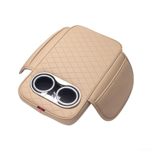 Gepolsterte Unterstützung für Ihre Ellenbogen Auto Armlehne mit doppelter Getränkehalter-Funktion (Beige) von VRTYVEYBB