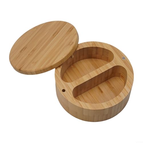 Gewürzbox aus Naturholz mit magnetischen Deckeln, funktionale Aufbewahrungslösung für Salz und Pfeffer von VRTYVEYBB