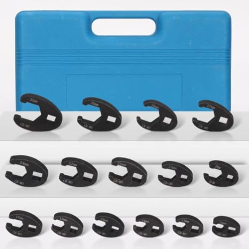 Hahnenfußschlüssel-Set, 8 mm, 32 mm, Größen mit 3/8 und 1/2 Zoll Antrieb für Schlagmutter-Anwendungen in engen Räumen, 19-teilig von VRTYVEYBB