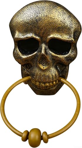 Halloween Türklingel mit leuchtendem Totenkopf und Skelett Design, dekorativer Türklopfer für Spukhäuser und Partygebrauch (Kupfer) von VRTYVEYBB