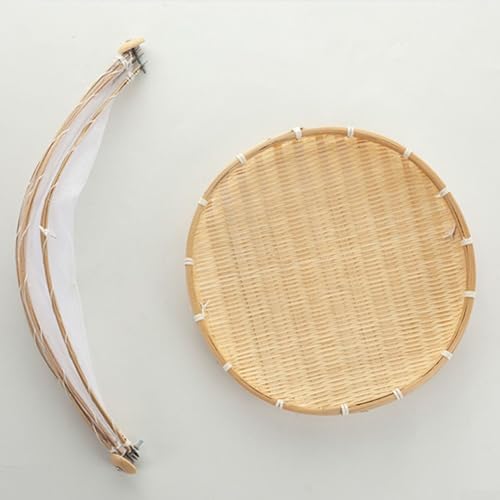 Kreativer handgefertigter Korb mit schützendem Kuppelnetz, zum Organisieren von Lebensmitteln und anderen kleinen Utensilien zu Hause (groß) von VRTYVEYBB