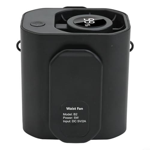 Leichter kühlender Taillenventilator mit integrierter Taschenlampe, Ihre Bedürfnisse beim Wandern, Camping und Reisen (schwarz) von VRTYVEYBB