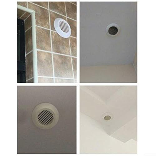 Lüftungsgitter-Abdeckung, rund, Kunststoff, für Wand- und Deckenbelüftung, mit abnehmbarer Abdeckung und einstellbaren abgeschrägten Flügeln (150 mm) von VRTYVEYBB
