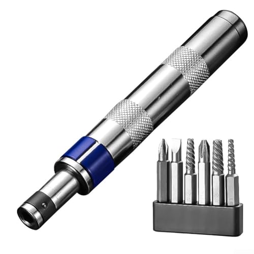 Manuelles Schraubendreher-Set, 6-in-1, mit austauschbaren Bits, robuste Stahllegierung und ergonomischer, rutschfester Griff für verbessertes Drehmoment und Kontrolle von VRTYVEYBB