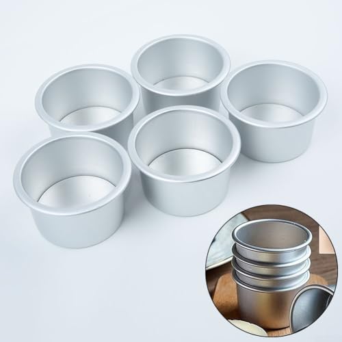 Mini-Kuchen-Backformen Set mit 5 antihaftbeschichteten Pudding-Werkzeugen, leicht zu reinigendes Design aus Aluminiumlegierung von VRTYVEYBB