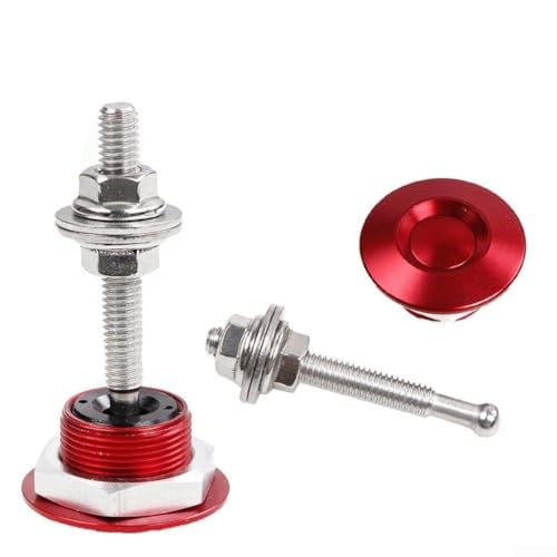 Motorhauben-Entriegelungsstift aus Aluminium mit sicherem Verriegelungsmechanismus für LKWs und SUVs (rot) von VRTYVEYBB