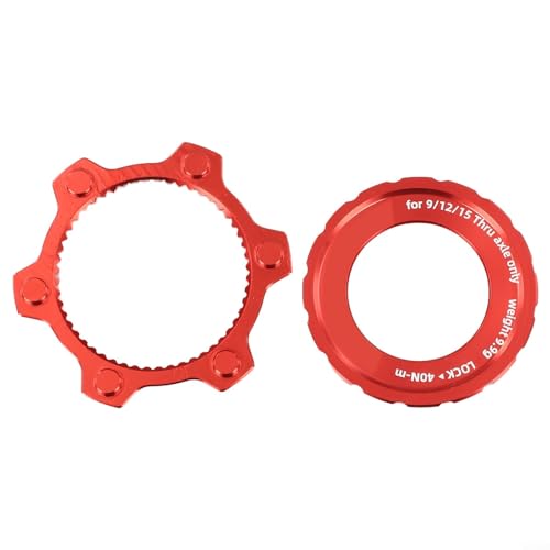 Müheloser Fahrradnabenschloss auf 6 Bolzen Scheibenadapter, ideal für Anpassungen und Upgrades (rot) von VRTYVEYBB