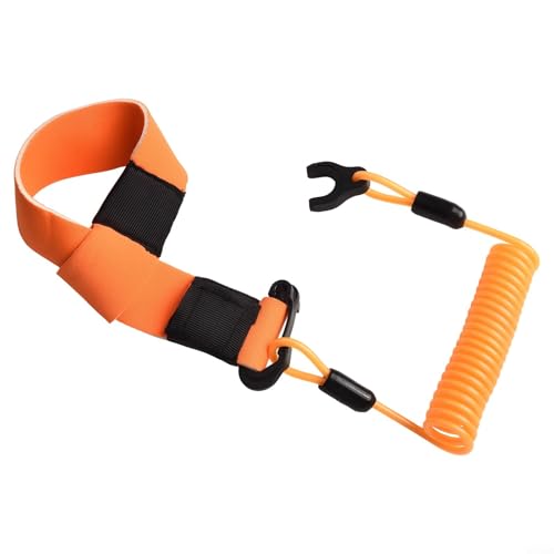 Nylon Coiled Boat Kill Switch Tether with Comfortable Neoprene Strap Perfect Addition to Your Water Adventure Gear (A Orange) von VRTYVEYBB