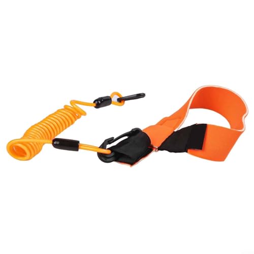 Nylon Coiled Boat Kill Switch Tether with Comfortable Neoprene Strap Perfect Addition to Your Water Adventure Gear (B Orange) von VRTYVEYBB