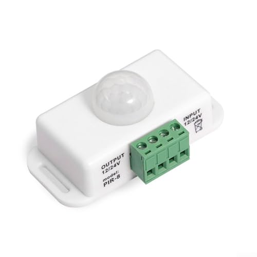 PIR-Bewegungsmelder, Schalter DC12 V, 24 V, 6 A, für LED-Lichtstreifen, mit flammhemmendem ABS-Gehäuse und stabiler Erkennung für Innenbeleuchtung, Schwarz PIR-Bewegungsmelder, Schalter DC12 V, 24 V, 6 A, für LED-Lichtstreifen, mit flammhemmendem ABS-Gehäuse und stabiler Erkennung für Innenbeleuchtung, Schwarz von VRTYVEYBB