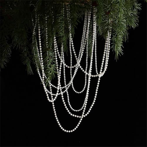 Perlen-Girlande für Hochzeiten und Partys, perfekt für DIY-Dekoration (Weiß, 4 mm, 10 m) von VRTYVEYBB