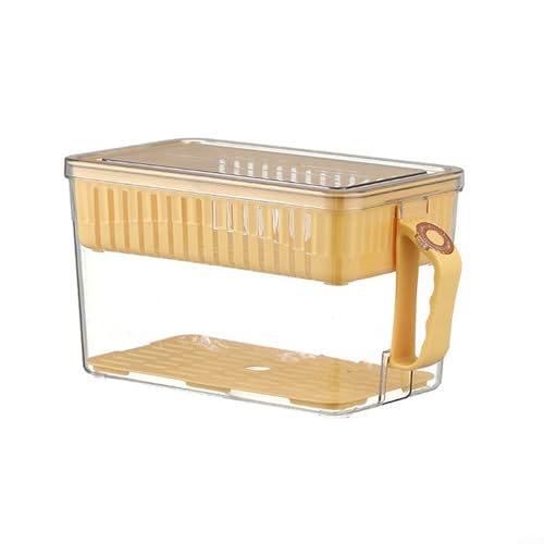 Platzsparende Aufbewahrungsbox für Kühlschränke, ideal für Gemüse- und Obstkonservierung (Gelb, M) von VRTYVEYBB