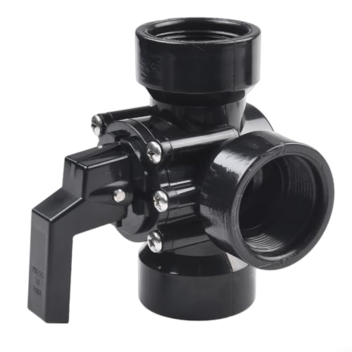 Pool Wasserventil 3-Wege Verteilerventil Schwimmbad Ventil 3-Wege Umschaltventil 1.5" ABS Poolpumpe Anschlussventil mit Gewindeöffnung für Wasserleitung von VRTYVEYBB