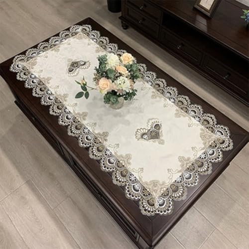 Rechteckige europäische bestickte Kaffeetischdecke für rustikale Esszimmer-Dekoration (2) von VRTYVEYBB
