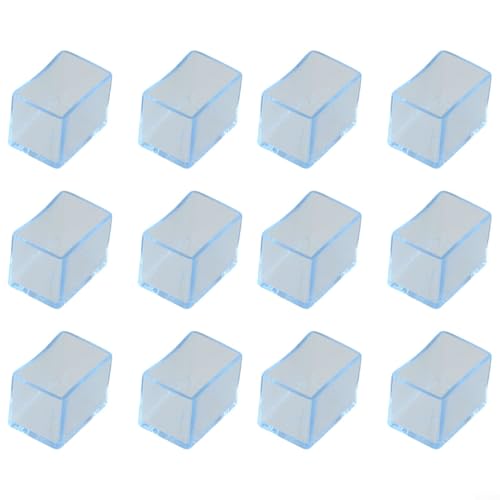 Rechteckiger Bodenschutz für Stühle, 12 PVC-Beinabdeckungen für leise Bewegungen (20 x 30 mm) von VRTYVEYBB