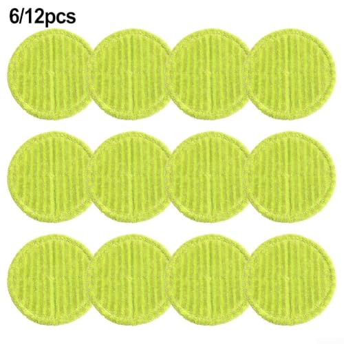 Runde Wischmopp-Pads für Elektromopp, 16 cm, waschbar und wiederverwendbar, 6/12er-Pack für effiziente Bodenreinigung (12 Stück) von VRTYVEYBB