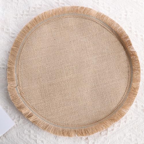 Rundes dekoratives Tischset, nordischer Stil, Wärmeisolierung, Baumwoll- und Leinenmaterial (32,8 cm B) von VRTYVEYBB