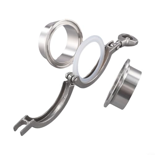Sanitär-Schweißhülsen-Set mit Tri-Klemme und PTFE-Dichtung für 34 OD 4 Zoll SS304 Rohre (51 mm) von VRTYVEYBB