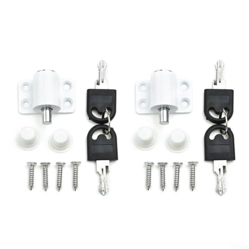 Schiebetürschloss-Set mit Schlüsseln, Flügelschlössern für optimierte Sicherheit zu Hause, Schwarz, 2 Stück Schiebetürschloss-Set mit Schlüsseln, Flügelschlössern für optimierte Sicherheit zu Hause, Schwarz, 2 Stück von VRTYVEYBB