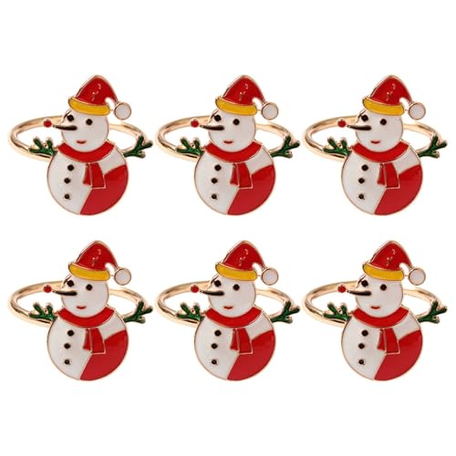 Schillerndes Metall-Serviettenring-Set, 6 Stück, um Ihr Weihnachtstisch zu verbessern (A) von VRTYVEYBB