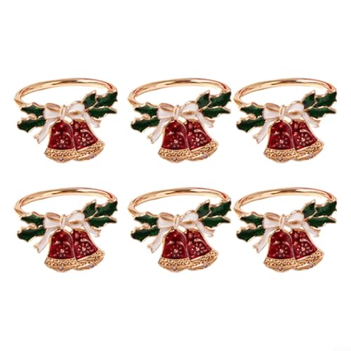Schillerndes Metall-Serviettenring-Set, 6 Stück, um Ihr Weihnachtstisch zu verbessern (C) von VRTYVEYBB