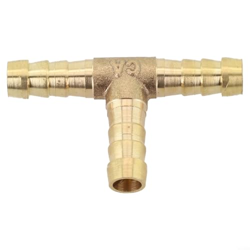 Schlanke Messing-T-Splitterverschraubung mit 3 Widerhaken, perfekt geeignet für kompakte Schlauchverbindungen (8 mm) von VRTYVEYBB