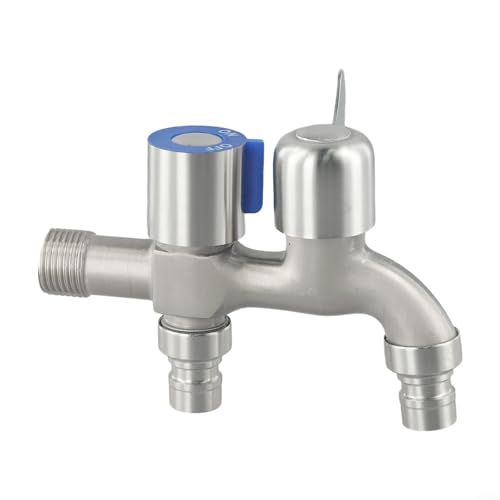 Schnellöffnender Edelstahl-Doppelauslass-Wasserhahn für Waschmaschinen und Wischmopp-Pools mit spritzwassergeschütztem Filter und Lufteinführung von VRTYVEYBB