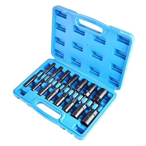 Sechskant-Steckschlüssel-Set, 15 Stück, 5 mm bis 19 mm, mit erweiterter Tiefe für den professionellen und privaten Gebrauch (schwarz) von VRTYVEYBB