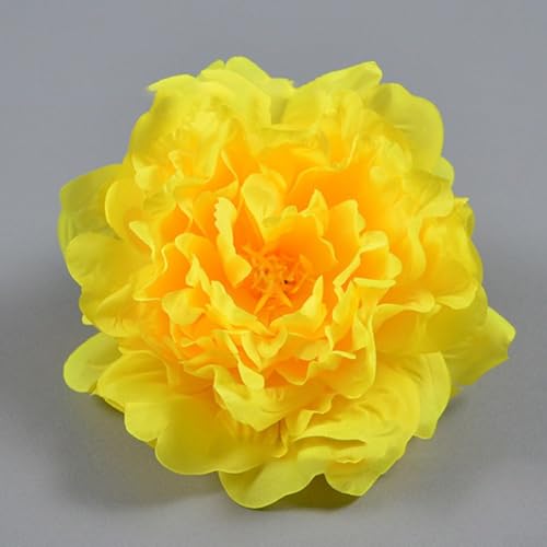 Set mit 3 künstlichen Pfingstrosen aus Seide, für Hochzeits- und Party-Dekoration, Blumenarrangements, Wanddekoration und DIY-Projekte, 13 cm Durchmesser (gelb) von VRTYVEYBB