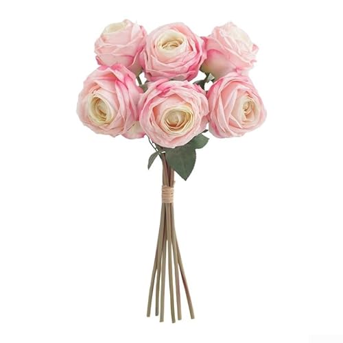Simuliertes Blumenarrangement mit sechs Köpfen, hergestellt für Hochzeitsdekorationen und Innenräume, bietet ein zuverlässiges und langlebiges dekoratives Element (halbrosig) von VRTYVEYBB