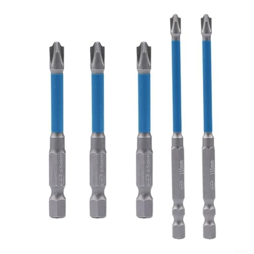 Spezieller Schlitzschraubendreher-Bit-Set, 5-teilig, FPH2, für Elektriker, 65 mm & 110 mm, mit Magnet Spezieller Schlitzschraubendreher-Bit-Set, 5-teilig, FPH2, für Elektriker, 65 mm & 110 mm, mit Magnet von VRTYVEYBB