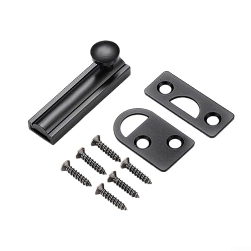 Stabiles Scheunentürschloss aus Messing mit einfach zu bedienender Schraubmontage (schwarz, 5,1 cm) von VRTYVEYBB