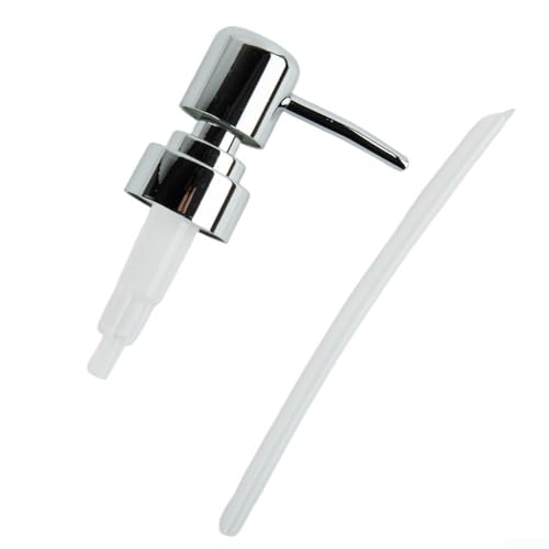 Standard 28 Gewinde Rundkopf Badepumpe mit ABS-Material kompatibel mit Seifen- und Lotionsflaschen mit weicher, auslaufsicherer Dichtung (Silber) von VRTYVEYBB