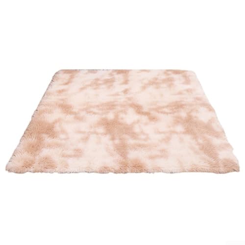 Stilvoller Batik-Teppich mit Farbverlauf für Kinderzimmer und Flur, bequemes Polyester mit maschinenwaschbarem Design (beige) von VRTYVEYBB