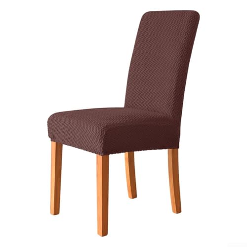 Stretch Recovery T-förmige Jacquard-Stoff-Stuhlhussen für Zuhause und Gastgewerbe (dunkler Kaffee) von VRTYVEYBB