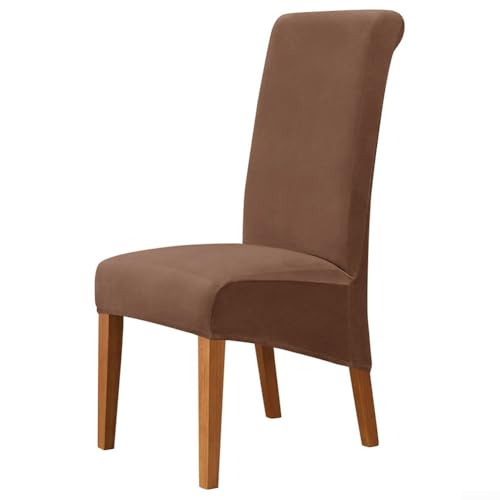 Stuhlhusse, Samt, mit Rückenlehne, für Hochzeiten und Esszimmer, einfache Installation, Dunkelkaffee Stuhlhusse, Samt, mit Rückenlehne, für Hochzeiten und Esszimmer, einfache Installation, Dunkelkaffee von VRTYVEYBB