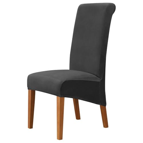 Stuhlhusse, Samt, mit Rückenlehne, für Hochzeiten und Esszimmer, einfache Installation, Schwarz von VRTYVEYBB