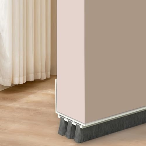 Türbodendichtungsleiste mit dreifachen Bürstenschichten für effektive Geräuschreduzierung und Spaltabdichtung an Wohn- und Gewerbetüren (weiß, 20 mm) von VRTYVEYBB