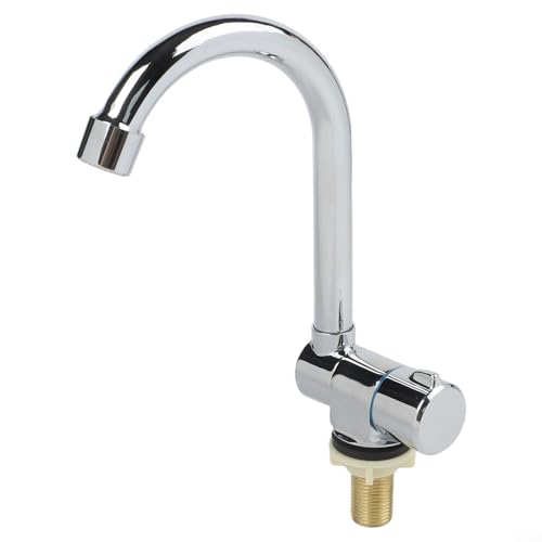 VRTYVEYBB RV Küchenarmatur Faltbarer RV Wasserhahn Edelstahl RV Wasserhahn 360° drehbar Single Kaltwasser G1/2 Gewinde für Küchenspüle von VRTYVEYBB
