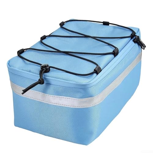 Wasserdichte Fahrradtasche mit reflektierenden Sicherheitselementen, seitlichen Aufbewahrungstaschen und Netzfach oben, geeignet für E-Bikes und Fahrräder (blau) von VRTYVEYBB