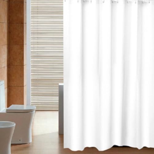 Wasserdichter PEVA-Duschvorhang für Standard-Duschen, Design mit Metallösen und Haken, leicht zu reinigen und zu pflegen (weiß) von VRTYVEYBB